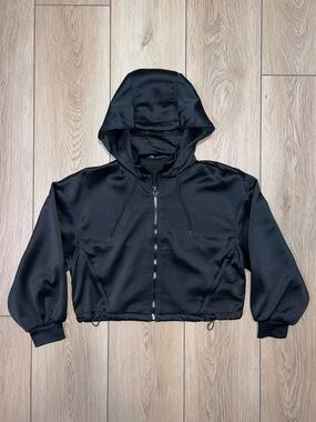 Zara Women’s Cropped Hooded Bomber Jogger Jacket